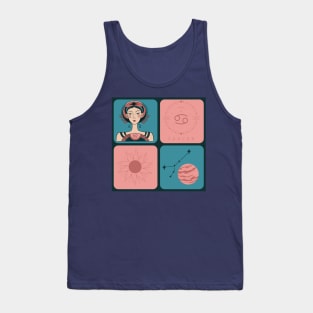 Hand Drawn Pattern Cancer Zodiac Art Tank Top